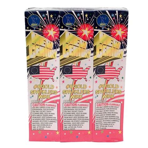 Wholesale 8 Gold Sparklers Box Glw