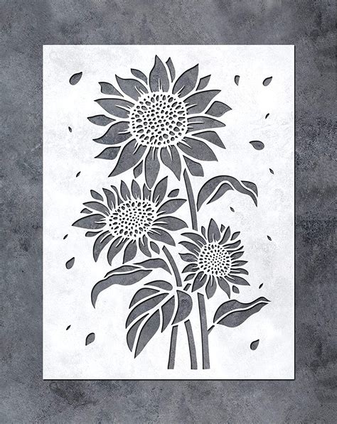 Gss Designs Sunflower Stencil 30cm X 41cm Sun Flower Stencils For