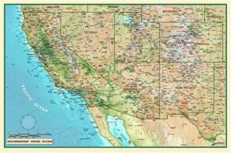 Southwestern United States Full Size Wall Map Ebay