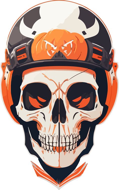 Skull Head With Helmet Logo Illustration Ai Generative 28183039 Png