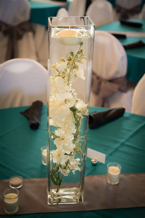 Tall Glass Vase Flowers In Water Wedding Centerpieces Tea Lights Floating Candle Ornamentos