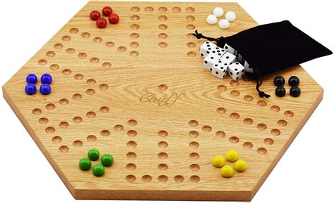 Solid Oak Double Sided Aggravation Marble Board Game Wooden 16 Inch