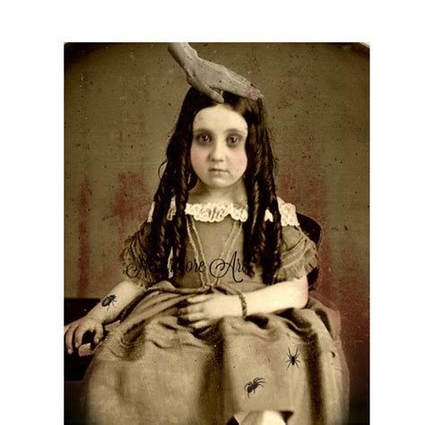 Creepy Girl Photo Victorian Hand Bizarre Altered Art Halloween Etsy