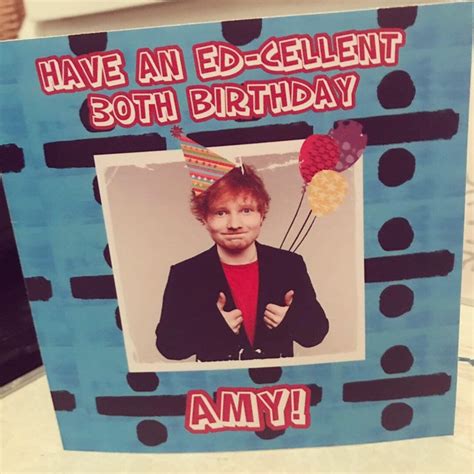 Personalised Ed Sheeran Birthday Card Etsy
