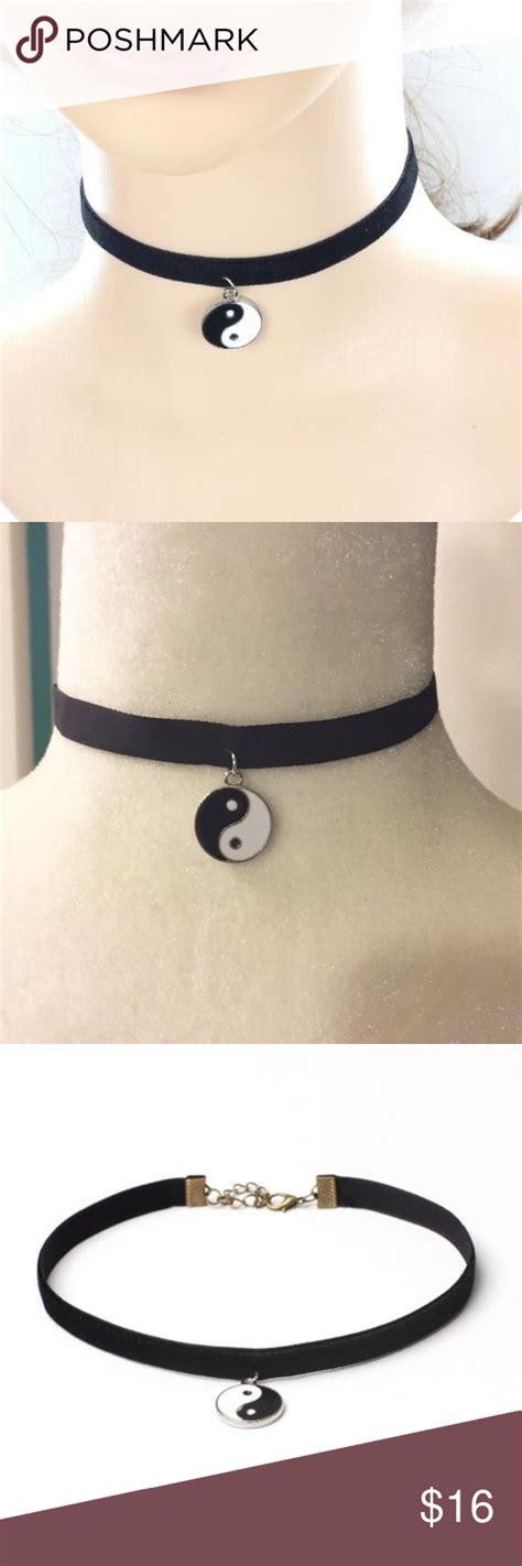 Yin And Yang Black Choker Necklace Black Choker Necklace Black