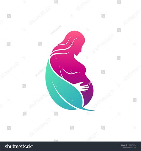 Vektor Stok Pregnancy Logo Vector Pregnant Women Leaves Tanpa Royalti 1578379774 Shutterstock