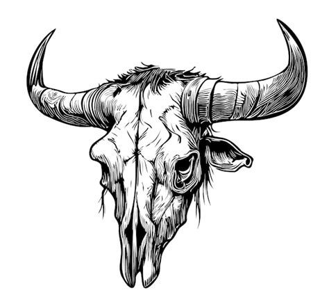 Premium Vector Cow Skull Sketch Hand Drawn In Doodle Style Illustration