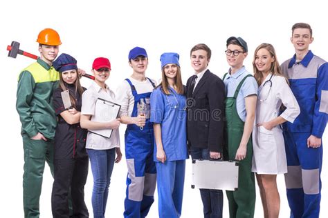 Group Of People With Different Professions Standing In