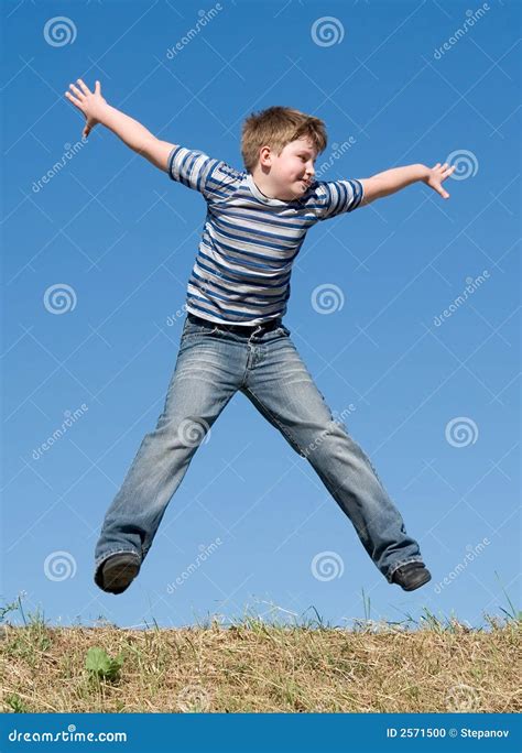 Boy Jumps Stock Photo Image Of Action Kids Children 2571500