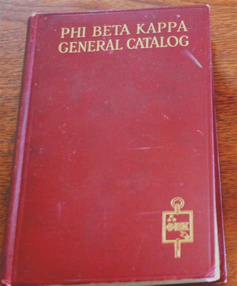 Phi Beta Kappa General Catalog 1776 1922oscar M Voorhees Ed Ebay