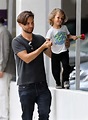 Tobey Maguire's son Otis scales the walls as he enjoys a day out with ...