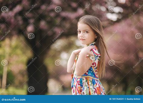 Young Girl Model Poses To Photographer Female Kid I Beautiful Dress