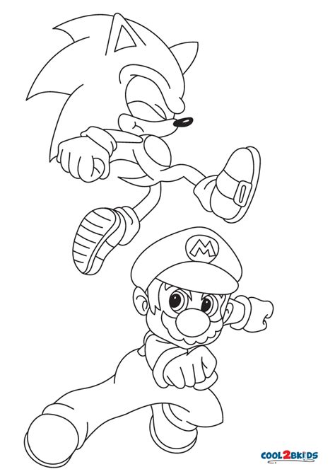 Dibujos De Mario Y Sonic Para Colorear Páginas Para Imprimir Gratis