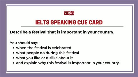 Ielts Speaking Task Cue Card Question With Sample Answer On Festivals