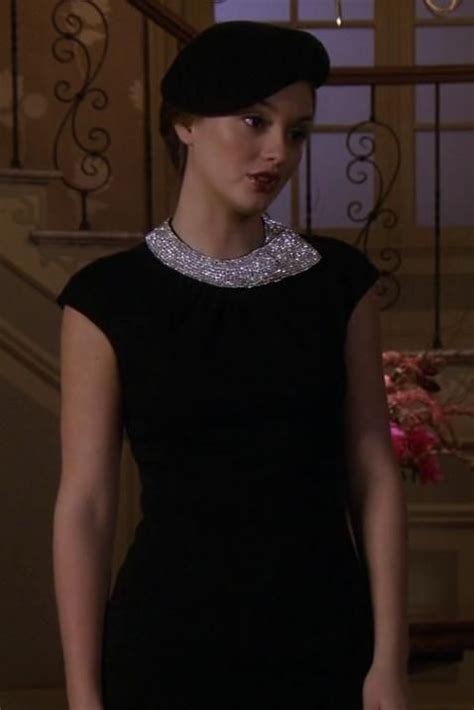 Blair Waldorfs Black Milly Dress With Rhinestone Sequins Collar