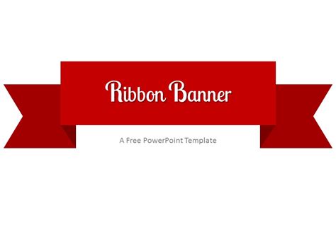 Red Ribbon Banner Powerpoint Template Presentationgo