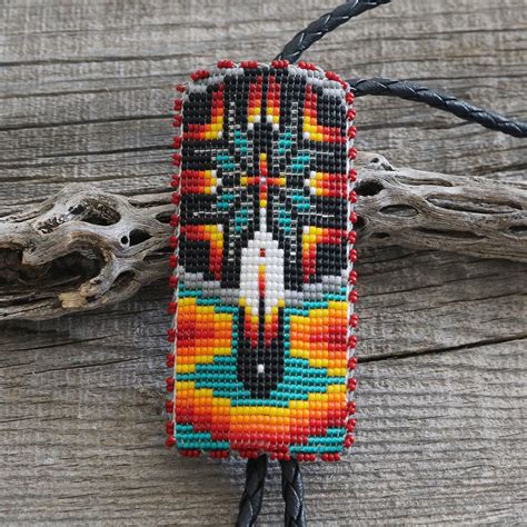 Navajo Beaded Bolo Tie Navajo Native American Beadwork