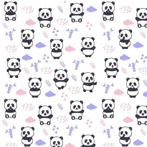 Premium Vector Cute Panda Seamless Pattern Design Illustration Animal
