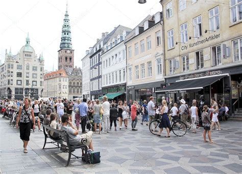 Stroget Shopping Street Copenhagen Denmark Stock Editorial Photo