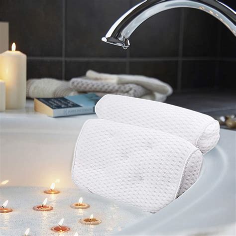 Buy Amazefan Bath Pillow Luxury Bathtub Spa Pillow With 4d Air Mesh Technology And 7 Suction