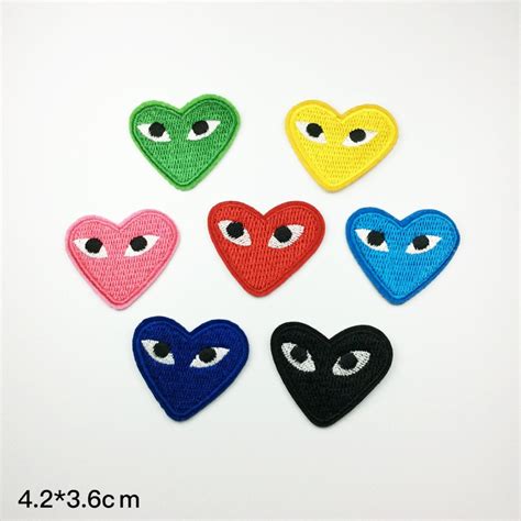 clothes brand eye patch funny embroidery applique patch heart patch embroidered patches logo