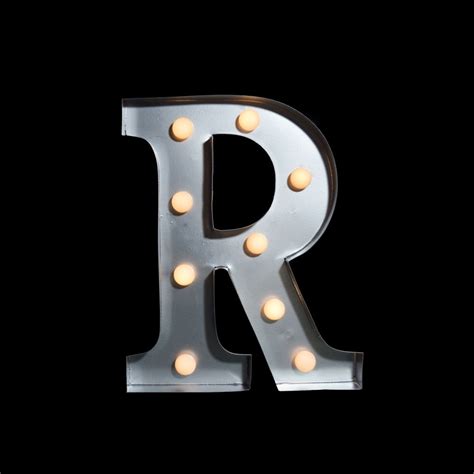 Marquee Light Letter R Led Metal Sign 10 Inch Battery Operated