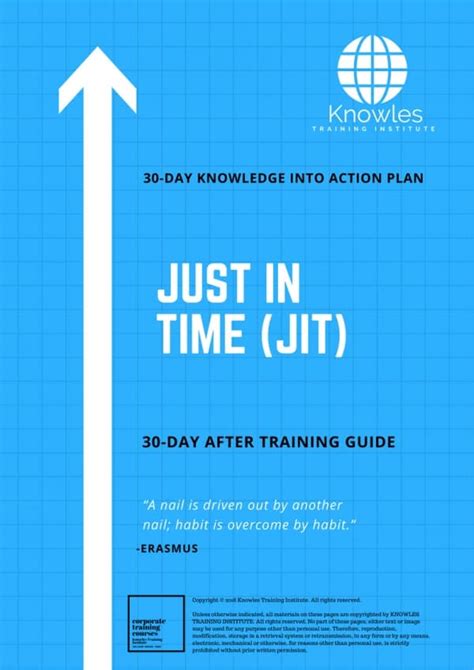 Just In Time Jit Training Course In Singapore Knowles Training Institute