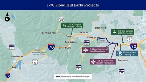 I 70 Floyd Hill Early Projects Map