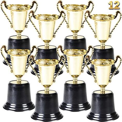 Juvale 24 Pack Mini Trophies For Kids Awards Gold Participation Trophy