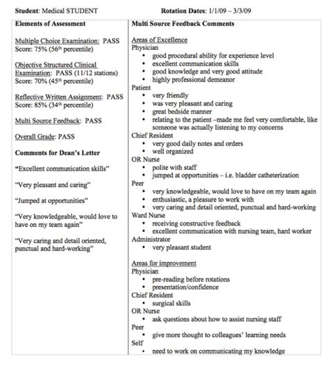 The Summary Of Assessment Form Provided To Students Upon Completion