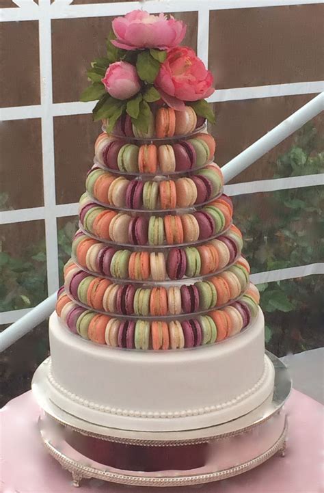 Wedding Macaron Tower With Base Cake May 16 Macaroons Wedding