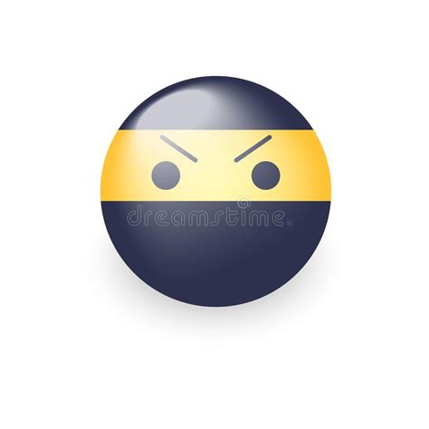Ninja Do Smiley Com Uma Cara Irritada Do Emoji Ícone Do Vetor Do