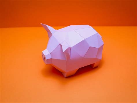 Pig Sculpture Papercraft 3d Paper Craft Pig Sculpture Diy Etsy 3d