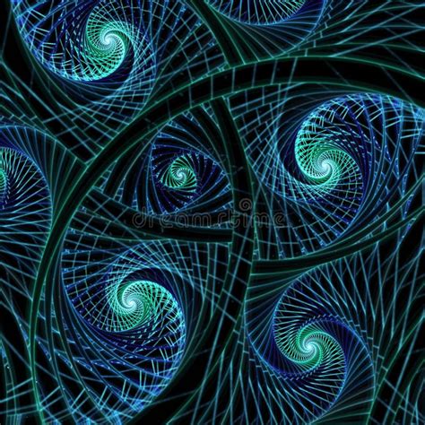 Dark Blue Fractal Spirals Stock Illustration Illustration Of Elegant