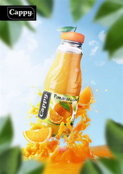 Cappy Orange Juice Advert On Behance Food Graphic Design Food Poster