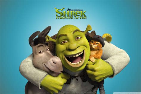 Shrek Donkey And Puss In Boots Shrek Forever After Ultra Hd Desktop Background Wallpaper For