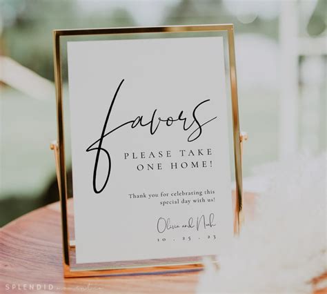 Modern Printable Wedding Favors Sign Template Wedding Favors Etsy