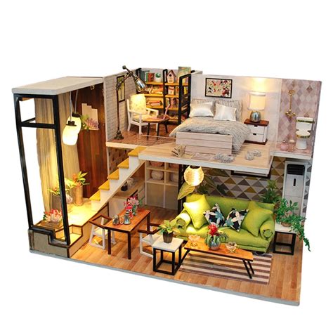 Assemble Diy Wooden House Miniaturas With Furniture Diy Miniature House