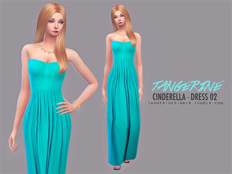 Cinderella Dress By Tangerine Sims 4 Female Clothes