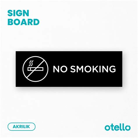 Jual No Smoking Sign Akrilik Papan Nama Ruangan Dilarang Merokok Label Tempel Nama Rambu Ruang