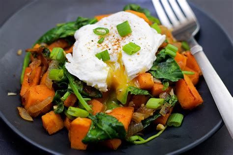 Sweet Potato Hash With Poached Egg Recipe The Kitchen Wife