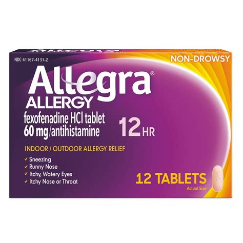 Allegra Adult 12hr Tablet 12 Ct 60 Mg Allergy Relief