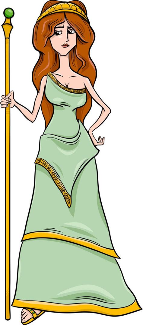 dibujos animados de hera diosa griega vector premium greek gods and goddesses greek gods