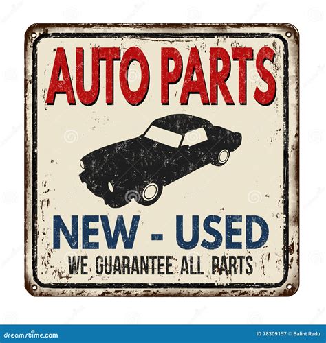 Auto Parts Vintage Metal Sign Stock Vector Illustration Of Automotive