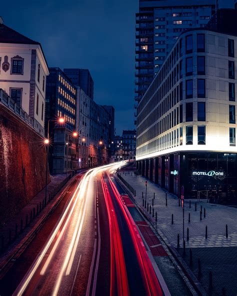 City Road Lights Long Exposure Motion Hd Phone Wallpaper Peakpx