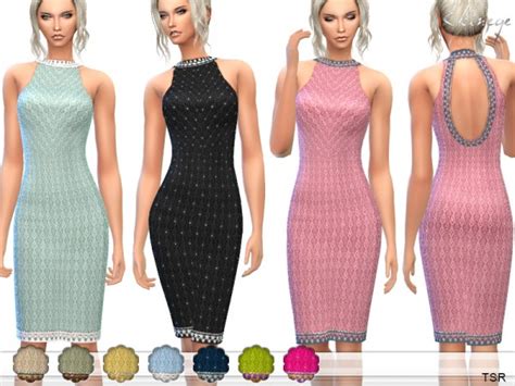 The Sims Resource Midi Dress With Open Back By Ekinege • Sims 4 Downloads