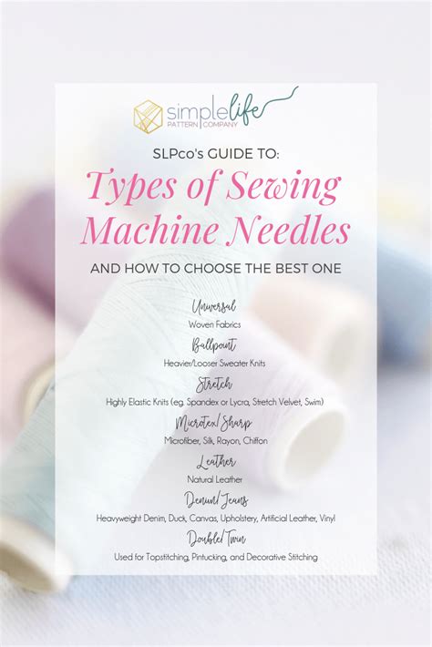 Check spelling or type a new query. SLPco's Guide to Sewing Machine Needles - The Simple Life