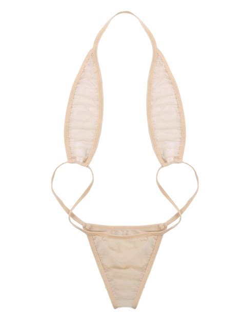 inlzdz womens sexy mesh see through one piece slingshot bikini g string thong monokini swimsuit