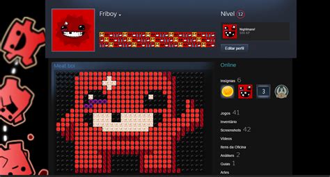 Meat Boy Pixel Art Using Steam Emoticons Gaming Games