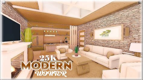 Bloxburg Modern Winter House Build 25k No Gamepass Youtube